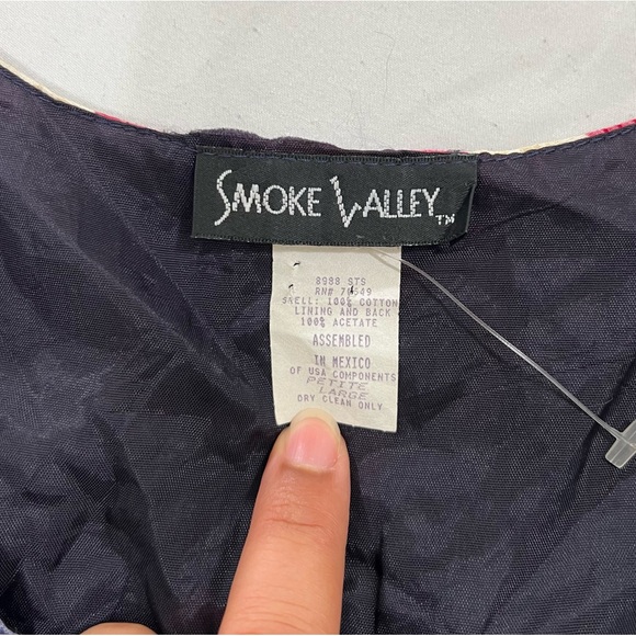 Smoke Valley American Flag Cotton Tie Back Stars & Stripes Festive Vest Size LP - Picture 6 of 9